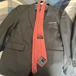 Men's Gray Blazer Set with pink Tie